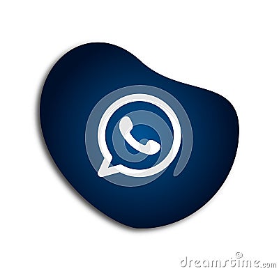 Whatsapp icon, popular social media logo icon Whatsapp element vector on white background. Cartoon Illustration