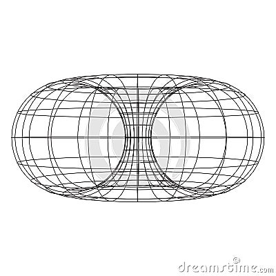 Torus Topology Circle Geometry Mathematics on white background Vector Illustration