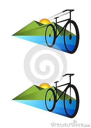 Mountain biking. Downhill bike. Sport banner, active lifestyle. Vector illustration. Design, forest. Vector Illustration