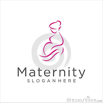 Maternity logo design template. pregnancy Mother Logo Icon symbol or icon. Pregnant Logo Simple. Vector Illustration