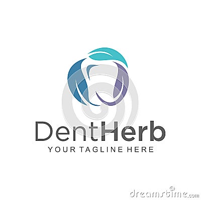 Teeth dentist natural herbal logo design vector stock. Nature Tooth dental leaf logo Design Icon. Circle tooth leaves logo concept Vector Illustration