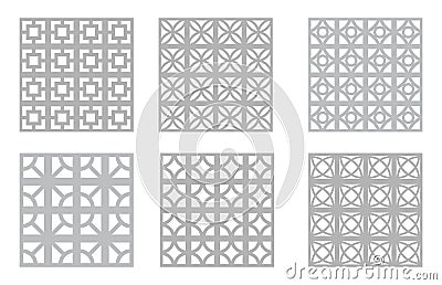 Breeze Block Patterns | Mid Century Modern Concrete Block | MCM Design Resources | 50s & 60s Textures Vector Illustration