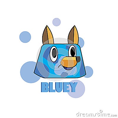Cute blue dog design Cartoon Illustration