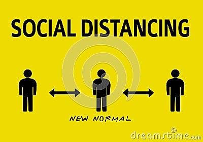 Social distancing graphic Vector Illustration