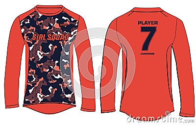 Ladies and men camouflage Sports t shirt Jersey design Illustrator Vector template Vector Illustration