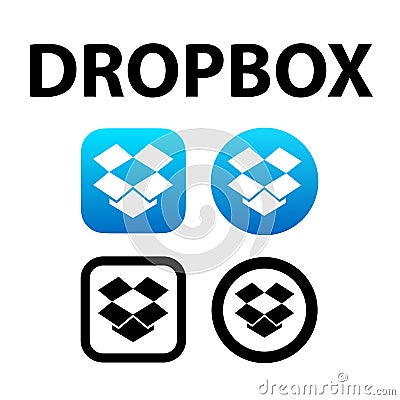 Dropbox Logo Icon. Isolated on white background. Editorial Stock Photo