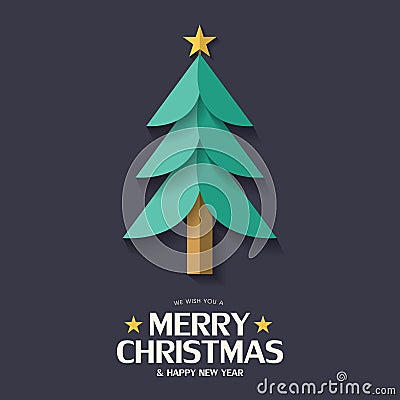 2020 Merry christmas flat icons vector illustration with christmas Tree icon elements Vector Illustration