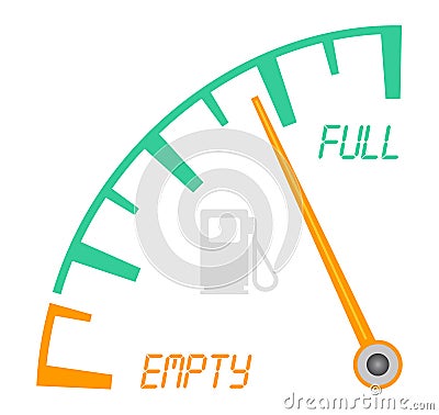 Gas gauge. Fuel indicator. Fuel gauge. Indicator fuel icon. Gas meter. Fuel sensor. Stock Photo