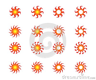 Various of the sunrise icon Vector Illustration