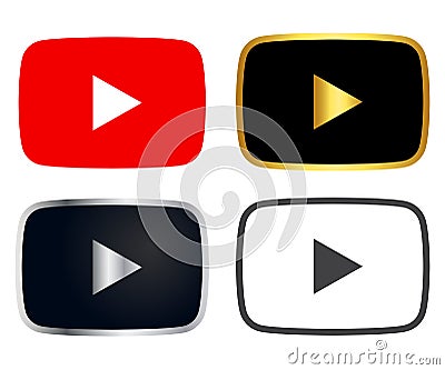 Play button icons Editorial Stock Photo