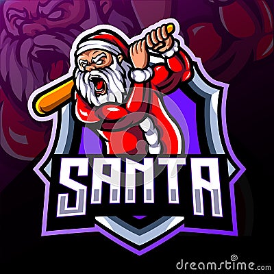 Santa claus mascot. esport logo design Vector Illustration