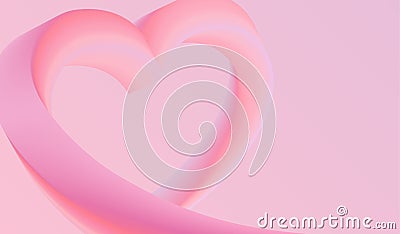 Abstract background with decorative heart with gradient. Horizontal poster with space for your text. Vector Illustration