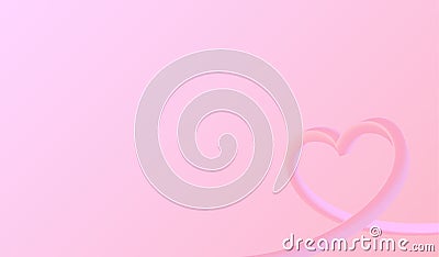 Abstract background with decorative heart with gradient. Horizontal poster with space for your text. Vector Illustration