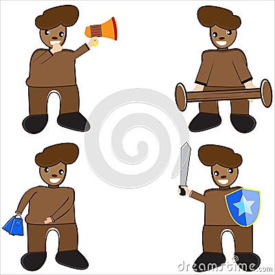 Cartoon illustration of a child doing some activity Vector Illustration