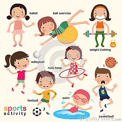 Sport for kids collection, vector, illustration Vector Illustration