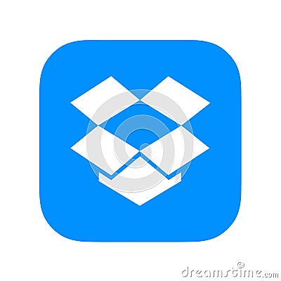 Dropbox Logo. Isolated on white background. Editorial Stock Photo