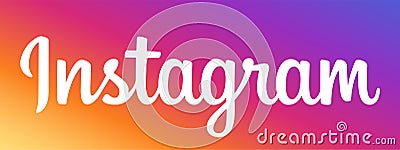 Instagram Text Logo - Vector - Original Gradient Color Font - Isolated. Multicolor Instagram Latest Name Font for Web Page, Mobile Vector Illustration