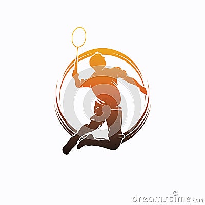 Badminton Smash Logo Design inspiration Vector Illustration