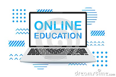 Online education or business training concept. Web banner flat vector template. online course. Vector Illustration