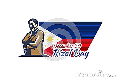 December 30, Happy Rizal Day Vector Illustration. Vector Illustration