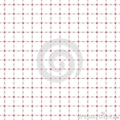 Abstract Outlined Pink Cross Circle Dots Vector Seamless Pattern. Colors Texture. Digital Designed Illustration Pattern Background Vector Illustration