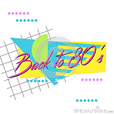 Retro Magenta 80`s Logo Vector Graphic Miami Vice Style Vector Illustration