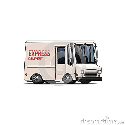 Isolated delivery van cartoon illustration Vector Illustration