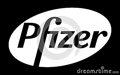 Pfizer Vector Logo - Black Color Silhouette - American pharmaceutical corporation that research and development vaccines and medic Vector Illustration