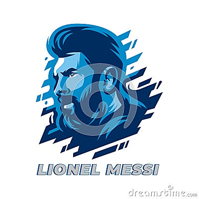 Digital vector art of Argentine footballer Lionel Messi Vector Illustration