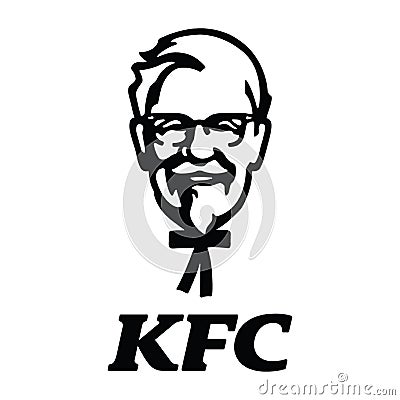 KFC new logo editorial white background Editorial Stock Photo