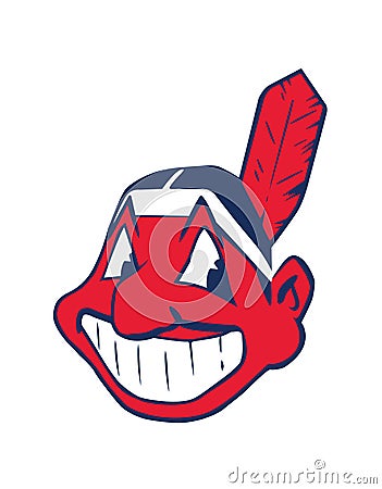 Cleveland Indians logo on white background Editorial Stock Photo