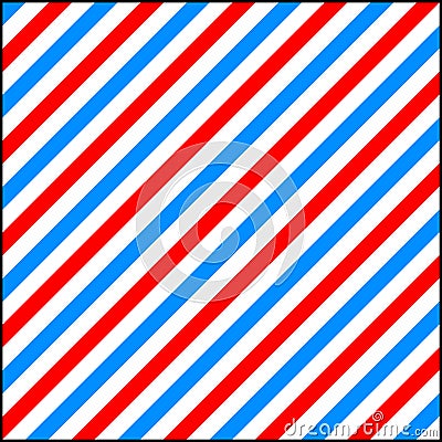 Barber colored liner background. Blue red vector pattern. Vector Illustration