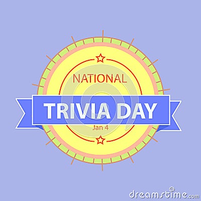 National Trivia Day Sign and Basdge Stock Photo