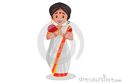 Vector graphic illustration of Indian Bengali Woman Vector Illustration