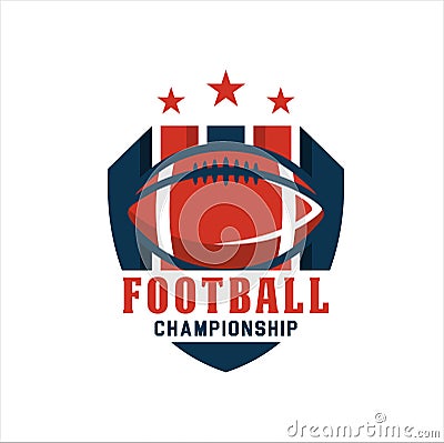 American football logo design. Rugby emblem championship template Vector Illustration