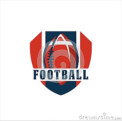 American football logo design. Rugby emblem championship template Vector Illustration