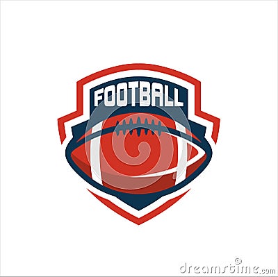 American football logo design. Rugby emblem championship template Vector Illustration