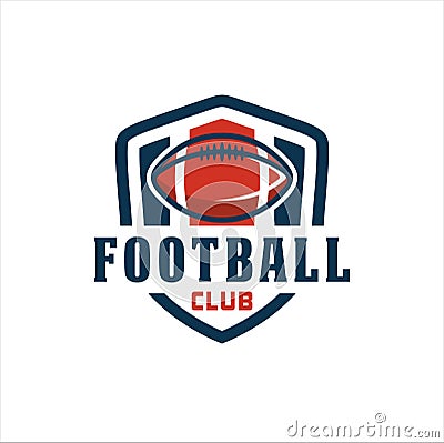 American football logo design. Rugby emblem championship template Vector Illustration