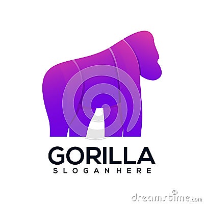 Logo Gorilla Colorful Gradient Vector Design Stock Photo
