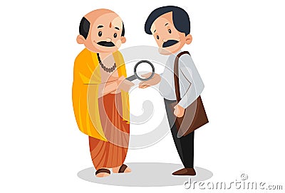 Vector graphic illustration of Indian Pandit Vector Illustration