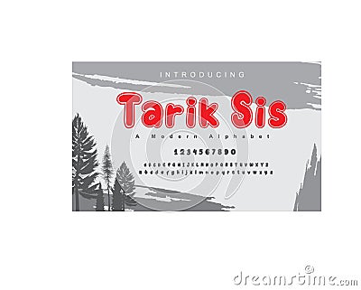 Tarik Sis font. Minimal modern alphabet fonts. Vector Illustration