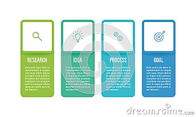 Modern infographic template with icons and 4 steps or options. Vector Illustration