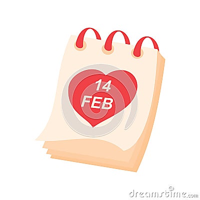 Simple Valentine day calendar with love or heart and date Stock Photo