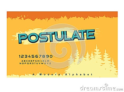 Postulate font. Abstract sport modern alphabet fonts. Vector Illustration