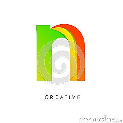 Logo N Letter Design with colorful Fonts and Creative Letters. Vector Illustration