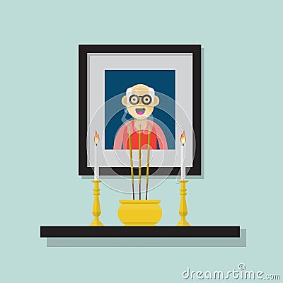 Ancestor Worship Vector Illustration