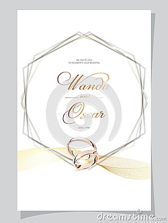 Weddings card 0002 Vector Illustration