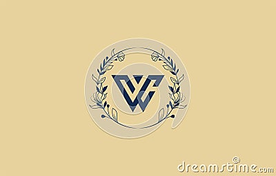 joined letter WC w logo design Vector Illustration