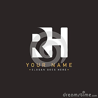 Initial Letter RH Logo - Minimal Vector Logo Vector Illustration