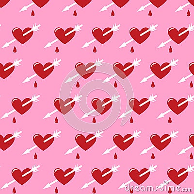 Background with the hearts. Vector image. Cartoon Illustration